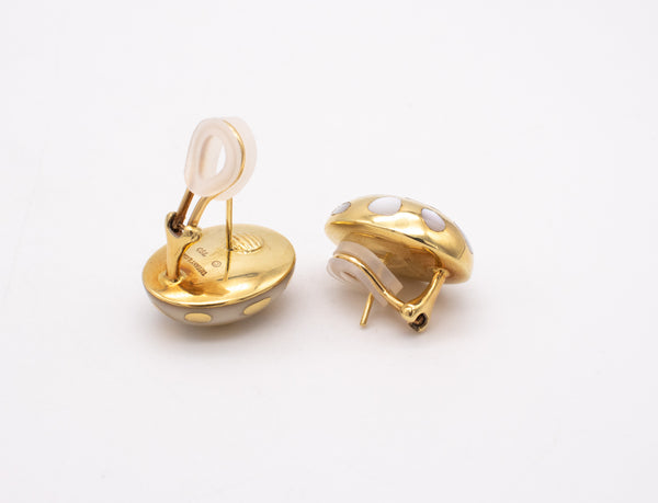 TIFFANY & CO. 1977 By Angela Cummings Polka Dots Earrings In 18Kt Gold & Nacre