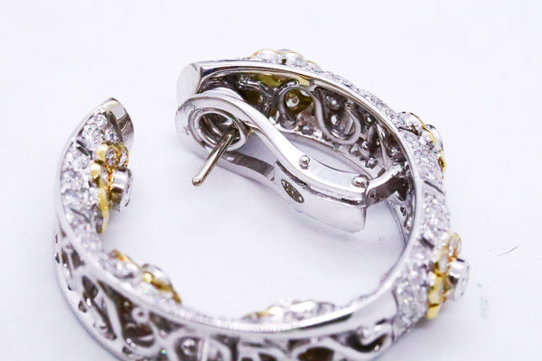 HANS D KRIEGER Co 18 KT GOLD EXCEPTIONAL EARRINGS WITH 7.04 CT DIAMONDS