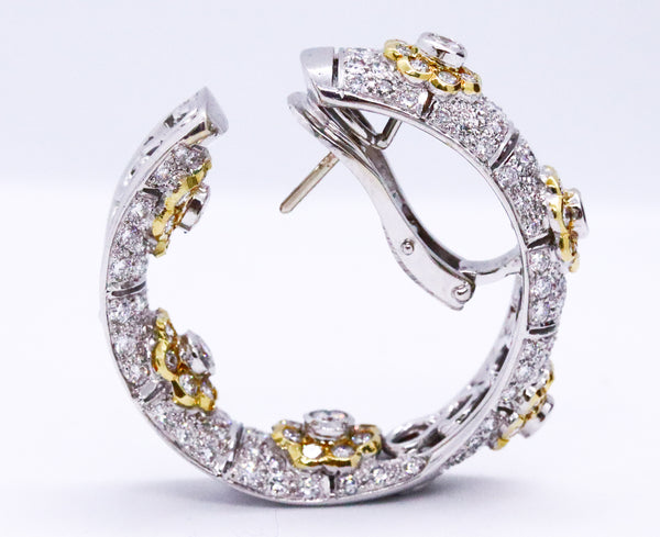 HANS D KRIEGER Co 18 KT GOLD EXCEPTIONAL EARRINGS WITH 7.04 CT DIAMONDS