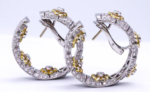 HANS D KRIEGER Co 18 KT GOLD EXCEPTIONAL EARRINGS WITH 7.04 CT DIAMONDS
