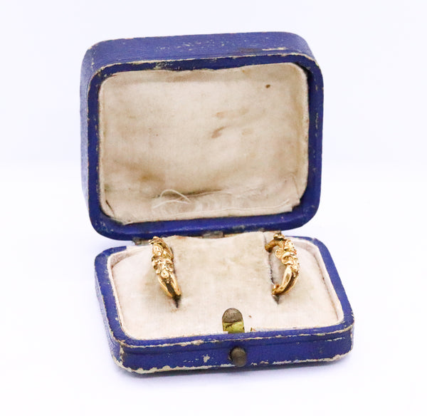 ANCIENT GREECE 400 BC HELLENISTIC RARE PAIR OF 22 KT EAR LOOPS