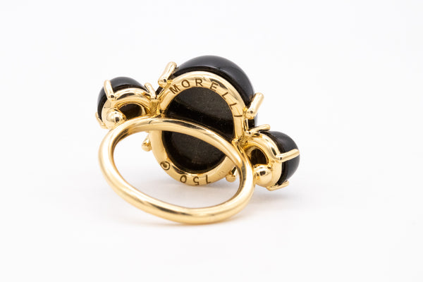 Paul Morelli 18Kt Yellow Gold Cocktail Ring With 26 Cts Of Natural Obsidian