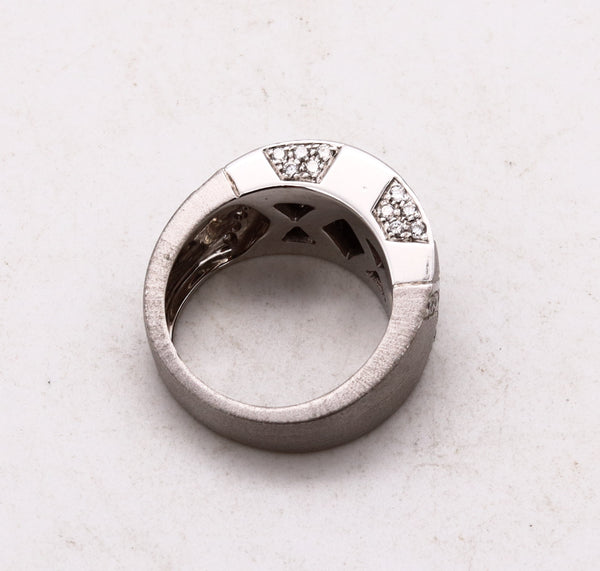Andreoli Italy Band Ring In 18Kt White Gold With 1.34 Cts In VS Diamonds