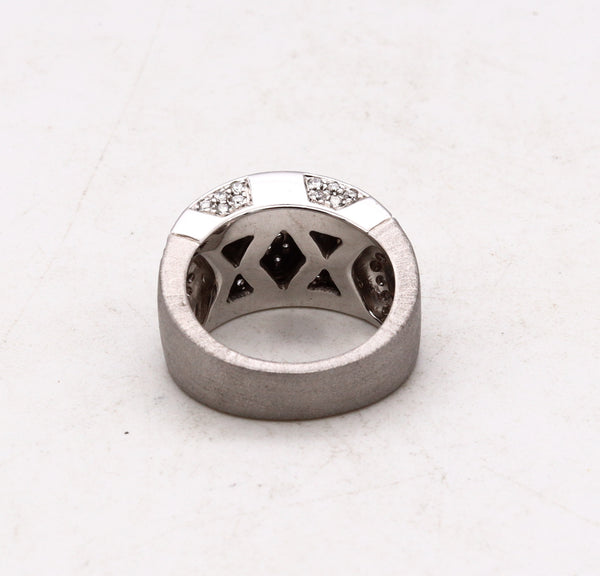 Andreoli Italy Band Ring In 18Kt White Gold With 1.34 Cts In VS Diamonds