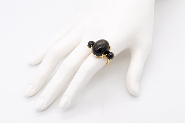 Paul Morelli 18Kt Yellow Gold Cocktail Ring With 26 Cts Of Natural Obsidian