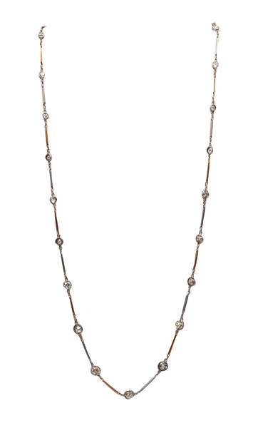 -Emrich Schorsch 1920 New York Graduated In Platinum And 18kt Gold With 4.42 Ctw In Diamonds.