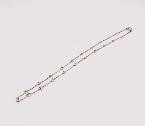 -Emrich Schorsch 1920 New York Graduated In Platinum And 18kt Gold With 4.42 Ctw In Diamonds.