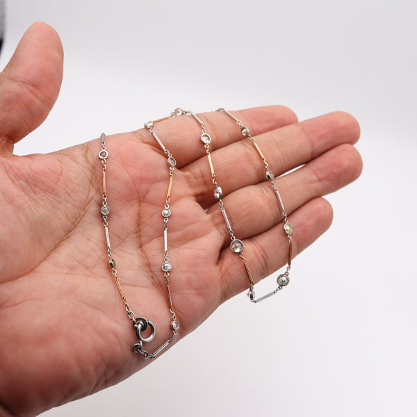 -Emrich Schorsch 1920 New York Graduated In Platinum And 18kt Gold With 4.42 Ctw In Diamonds.