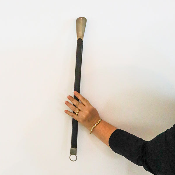 +Gucci Milano 1970 Shoe horn With handle In Leather And Stainless Steel