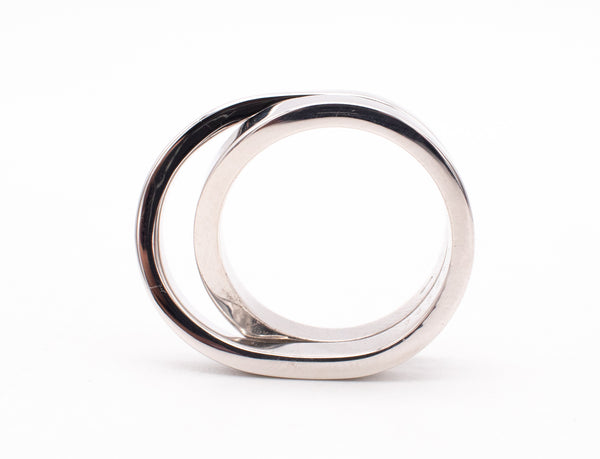 Cartier Paris Modern Nouvelle Bague Twisted Ring In Solid 18Kt White Gold