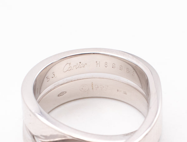 Cartier Paris Modern Nouvelle Bague Twisted Ring In Solid 18Kt White Gold