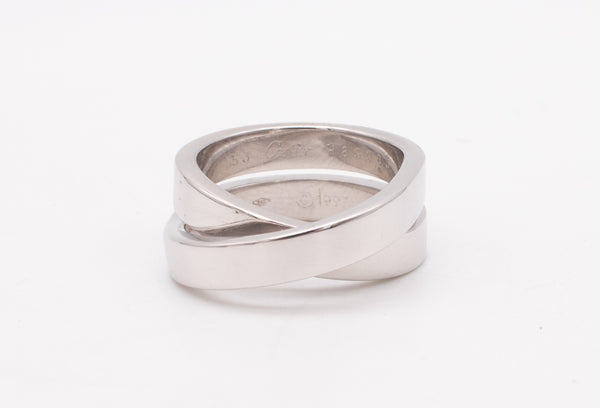 Cartier Paris Modern Nouvelle Bague Twisted Ring In Solid 18Kt White Gold