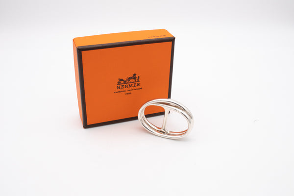 HERMES PARIS CHAINE D'ANCRE PUNK DOUBLE RING IN STERLING SILVER