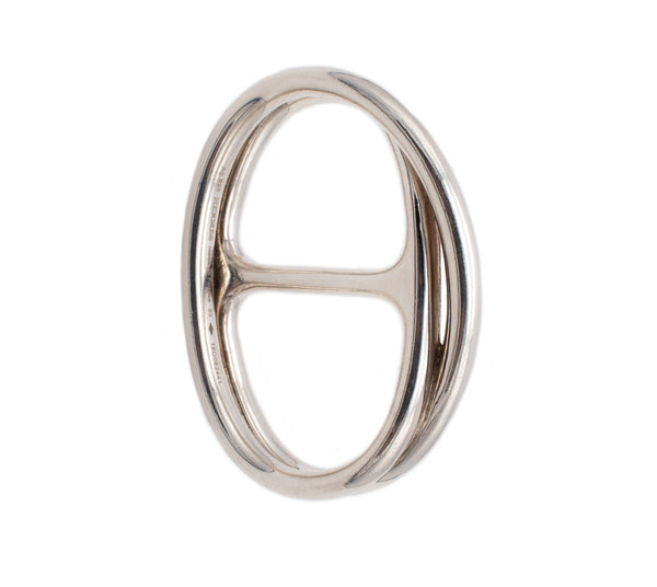 HERMES PARIS CHAINE D'ANCRE PUNK DOUBLE RING IN STERLING SILVER