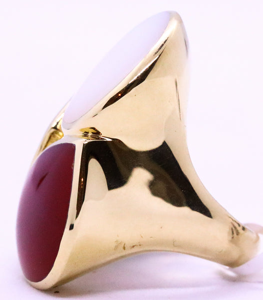 IPPOLITA 18 KT GOLD TURQUOISE, MOP & CARNELIAN MODERN CANDY RING