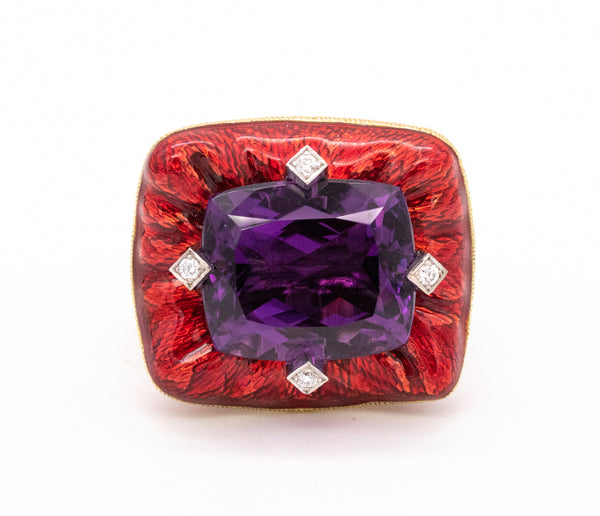STEPHEN WEBSTER LONDON 18 KT GOLD SLOTH RING WITH ENAMEL & 13.56 Cts IN GEMSTONES