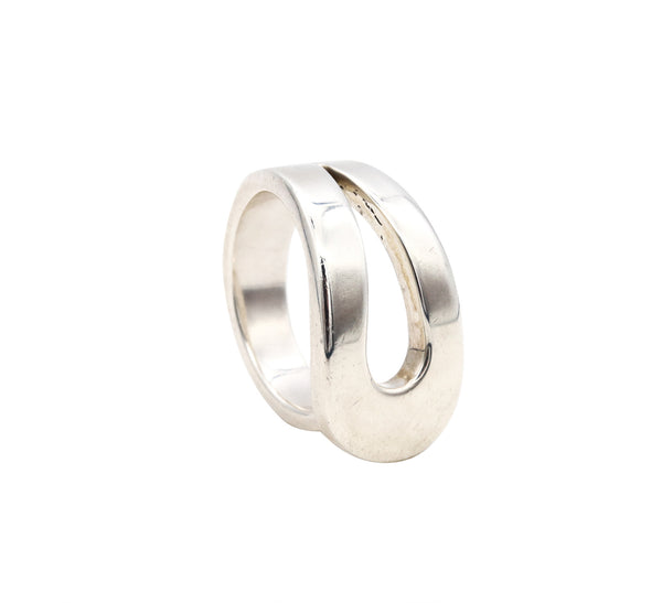 *Tiffany & Co. 1973 Don Berg rare geometric loop Ring in solid .925 sterling silver