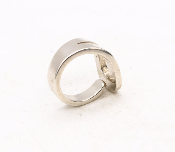 *Tiffany & Co. 1973 Don Berg rare geometric loop Ring in solid .925 sterling silver