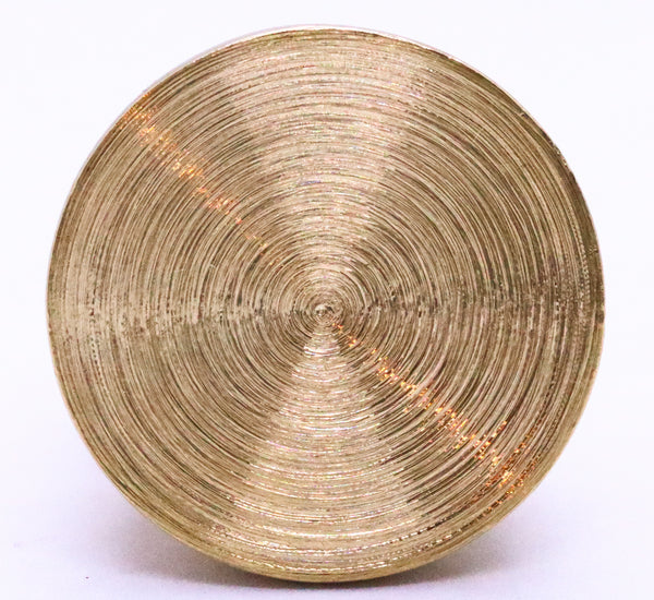 MARK DAVIS, NEW YORK 18 KY YELLOW GOLD BRUSHED RING