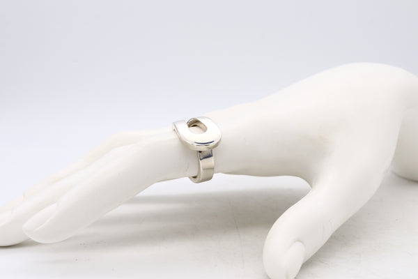 *Tiffany & Co. 1973 Don Berg rare geometric loop Ring in solid .925 sterling silver