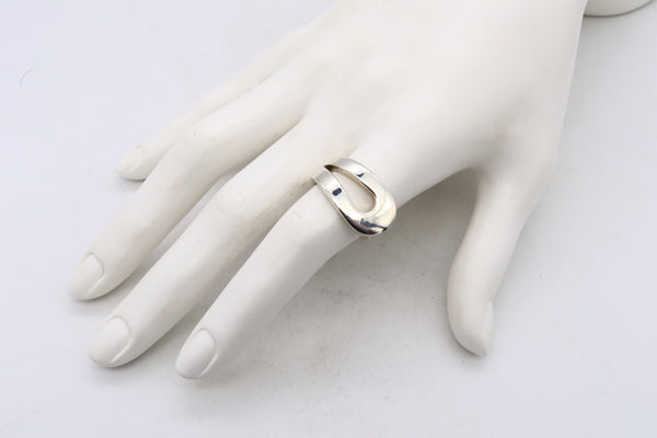 *Tiffany & Co. 1973 Don Berg rare geometric loop Ring in solid .925 sterling silver