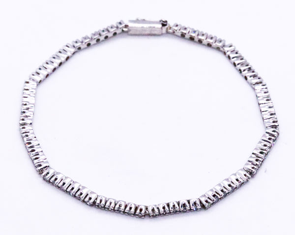 UNOAERRE 14 KT WHITE GOLD DIAMONDS TENNIS BRACELET