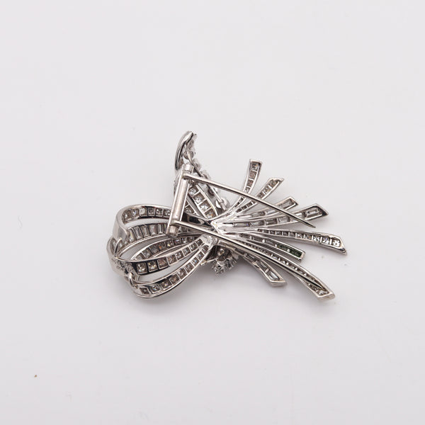 Gubelin 1950 Swiss Post War Brooch In Platinum With 6.42 Cts In VVS Diamonds