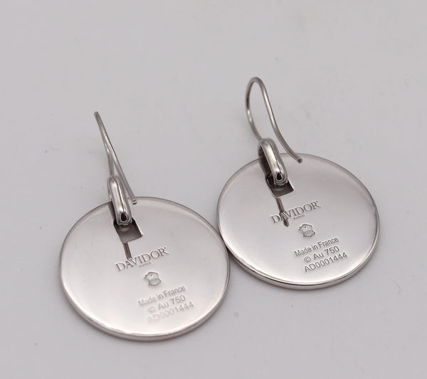 Davidor Paris Le Arc Colonnato Blue Enamel Dangle Earrings In 18Kt Gold With VVS Diamonds
