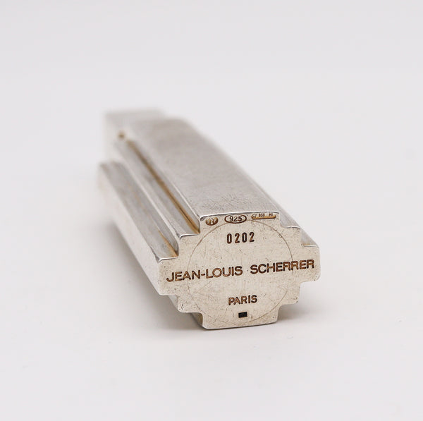 -Jean Louis Scherrer Art Deco Skyscraper Perfume Bottle In .925 Sterling Silver