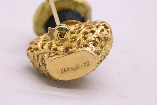 BLACKAMOOR BROOCH PENDANT IN 18 KT WITH EBONY AND GEMSTONES