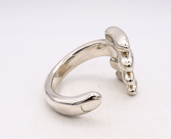 Bernard Delettrez 2012 Roma Massive Hand Shaped Cuff Bracelet In Solid Sterling Silver