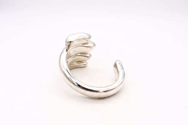 Bernard Delettrez 2012 Roma Massive Hand Shaped Cuff Bracelet In Solid Sterling Silver