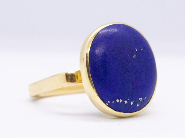 CARTIER PARIS JEAN DINH VAN RARE 1960 18 KT GOLD RING WITH LAPIS LAZULI
