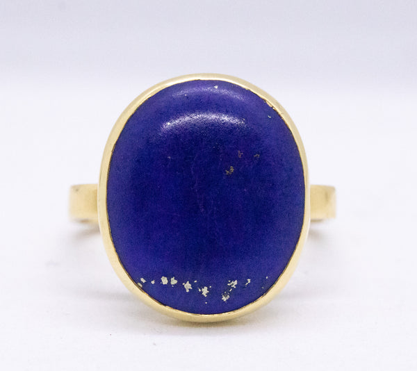 CARTIER PARIS JEAN DINH VAN RARE 1960 18 KT GOLD RING WITH LAPIS LAZULI