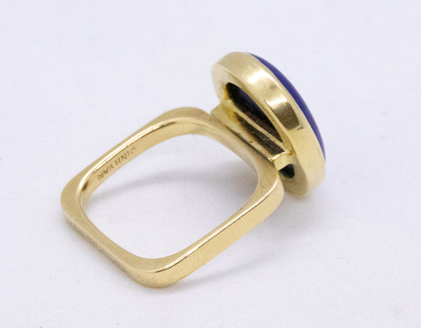 CARTIER PARIS JEAN DINH VAN RARE 1960 18 KT GOLD RING WITH LAPIS LAZULI