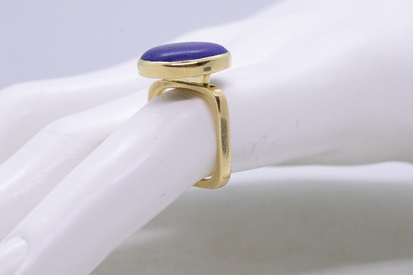 CARTIER PARIS JEAN DINH VAN RARE 1960 18 KT GOLD RING WITH LAPIS LAZULI