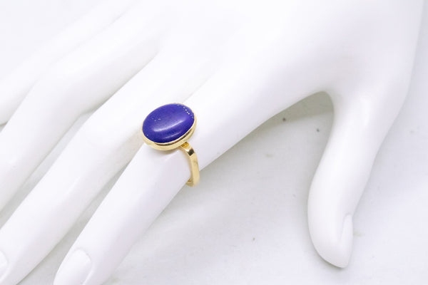 CARTIER PARIS JEAN DINH VAN RARE 1960 18 KT GOLD RING WITH LAPIS LAZULI