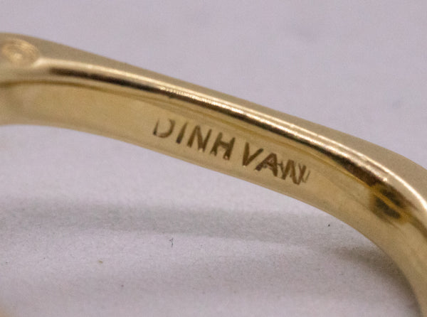 CARTIER PARIS JEAN DINH VAN RARE 1960 18 KT GOLD RING WITH LAPIS LAZULI