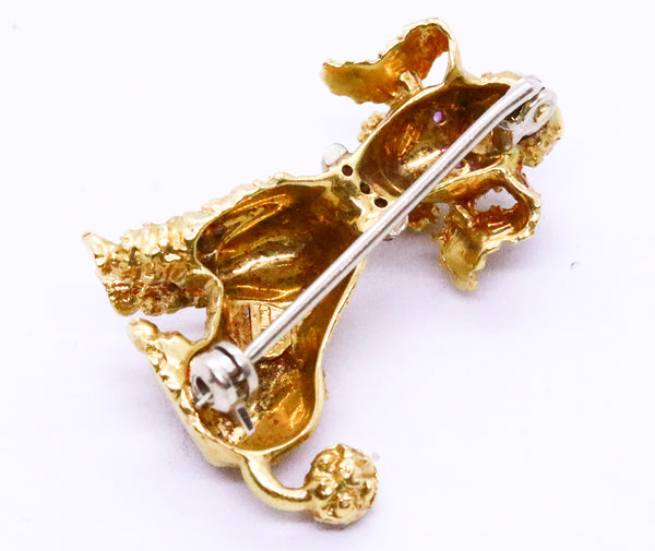 ITALIAN 18 KT YELLOW GOLD MID CENTURY PIN BROOCH