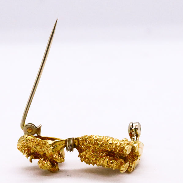 ITALIAN 18 KT YELLOW GOLD MID CENTURY PIN BROOCH
