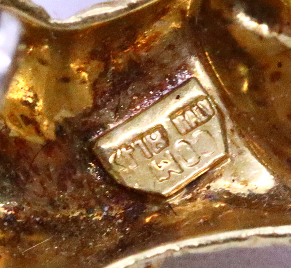 ITALIAN 18 KT YELLOW GOLD MID CENTURY PIN BROOCH