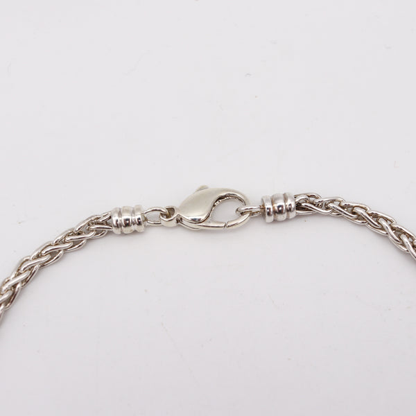 Movado Modernist Tubular Necklace In 18Kt  .925 Sterling Silver With 3 VS Diamonds