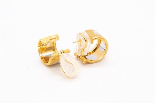 BUCCELLATI MILANO 18 KT YELLOW-WHITE GOLD GEMINATO EARRINGS HOOPS
