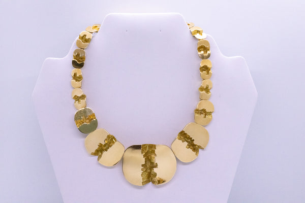 GUBELIN SWISS 18 KT GOLD GRAND CANYON FRACTURE NECKLACE & EARRINGS SET