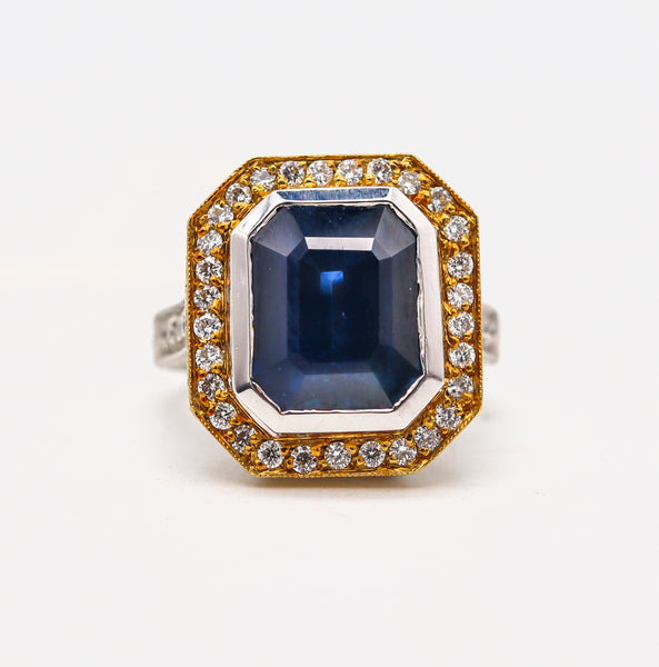 Loree Rodkin Baroque Cocktail Ring In 18Kt White Gold With 5.88 Cts In Sapphire And Diamonds