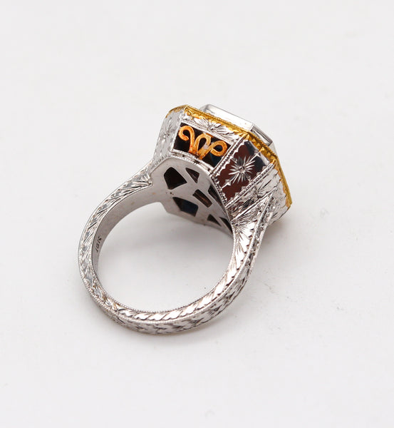 Loree Rodkin Baroque Cocktail Ring In 18Kt White Gold With 5.88 Cts In Sapphire And Diamonds