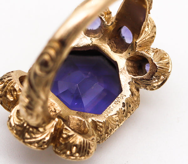 Monica Rossi Milan For Anaconda Cocktail Ring In 19Kt Yellow Gold With 5.79 Cts In Iolites