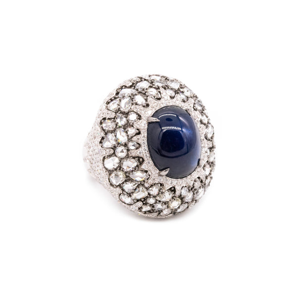 Mouawad Rare Cocktail Ring In 18Kt With 23.56 Ctw In Diamonds And Sapphire