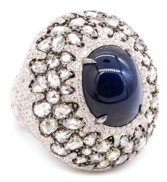 Mouawad Rare Cocktail Ring In 18Kt With 23.56 Ctw In Diamonds And Sapphire