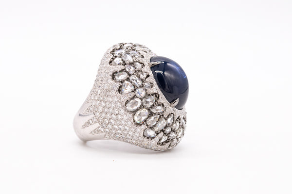 Mouawad Rare Cocktail Ring In 18Kt With 23.56 Ctw In Diamonds And Sapphire